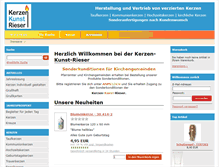 Tablet Screenshot of kerzen-kunst-rieser.com